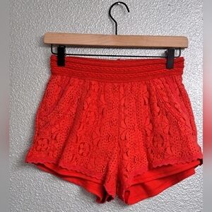 Francessca's Alya Women's Red Lace Shorts  Size M